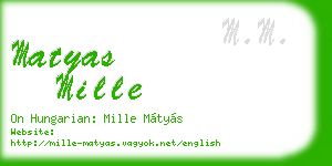 matyas mille business card
